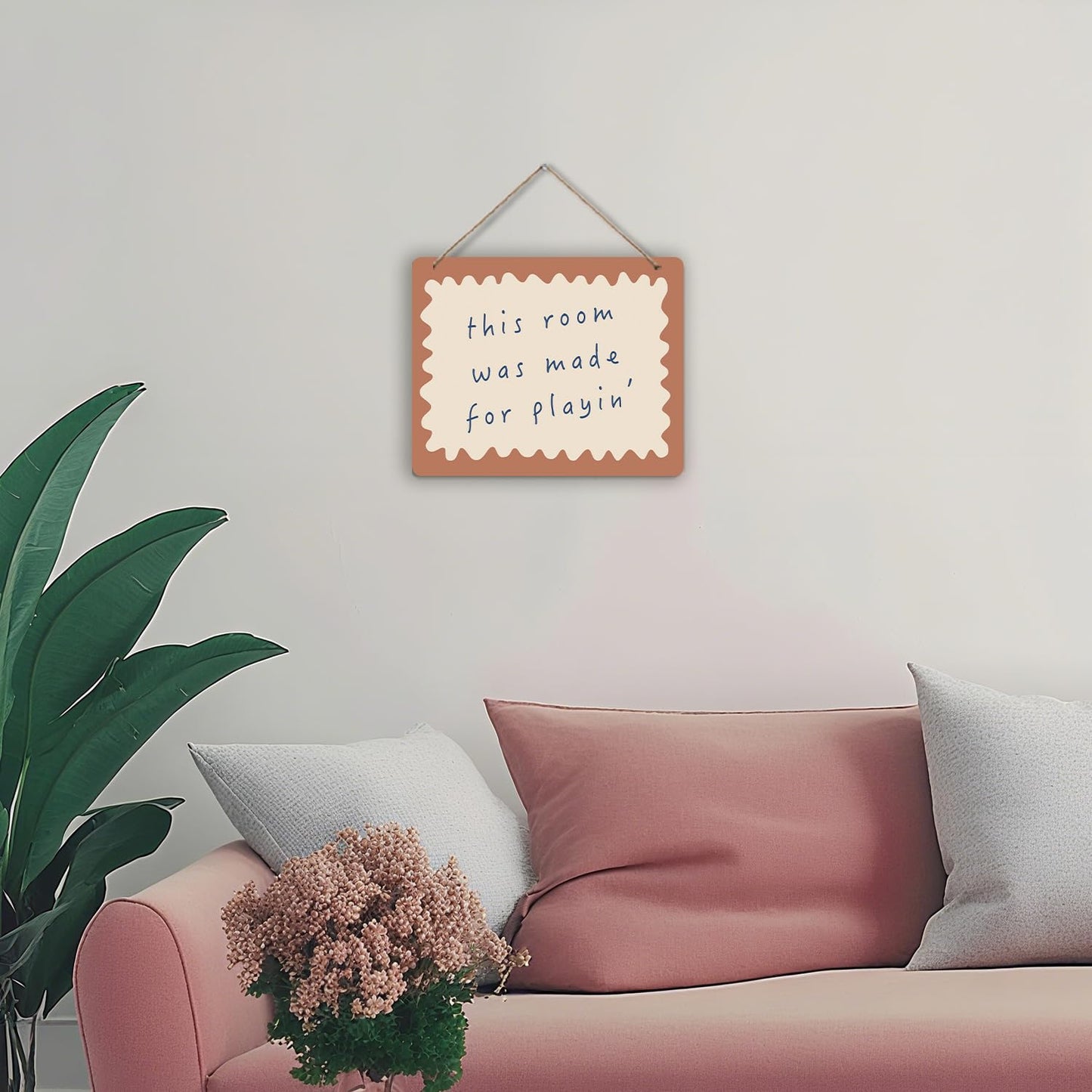 Udinaz Kids Playroom Hanging Sign, Playroom Wall Decor, This Room Was Made for Playin Hanging Wood Plaque Decor for Boys Kids Nursery Bedroom Play Room Wall Door Decorations