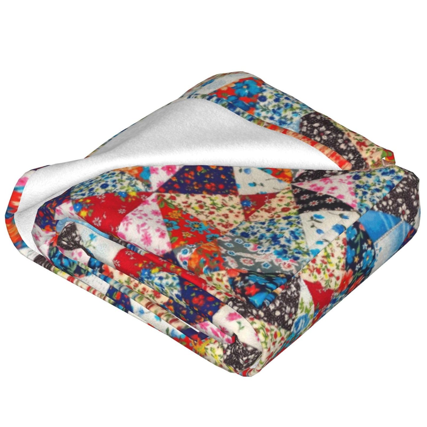 Printed Abstract Floral Boho Patchwork Throw Blanket Ultra Soft Cozy Flannel Fleece Blanket Fuzzy Warm Lightweight Bedding for Couch Sofa Chair Bed Living Room Bedroom Decor,50"X40"