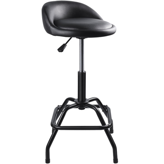 SMART JERRY - Garage Shop Stools, Counter Height Bar Stools, Swivel Barstools Height Adjustable, Work Bench Stool with Back, Kitchen Bar Height Chairs, Black (330lb Weight Capacity)