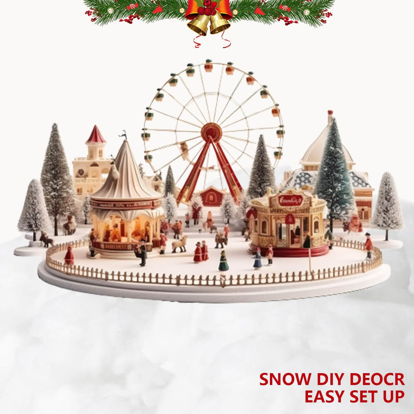 Fake Snow Fluff for Cotton Snow Christmas Village Blanket Winter Wonderland Decorations- Artificial Decorative Snow/Faux Clouds for Crafts Miniature Scene, Indoor Party Office DIY Décor (6oz)