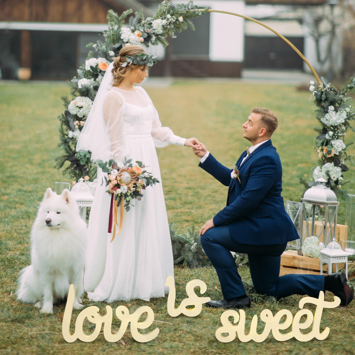 Glooglitter 3 Pcs Love Is Sweet Table Decor Wooden Love Is Sweet Sign LED Hollow Sign for Dessert Freestanding Letter Shelf Rustic Wedding Bridal Shower Engagement Bachelorette Party Decor(Beige)