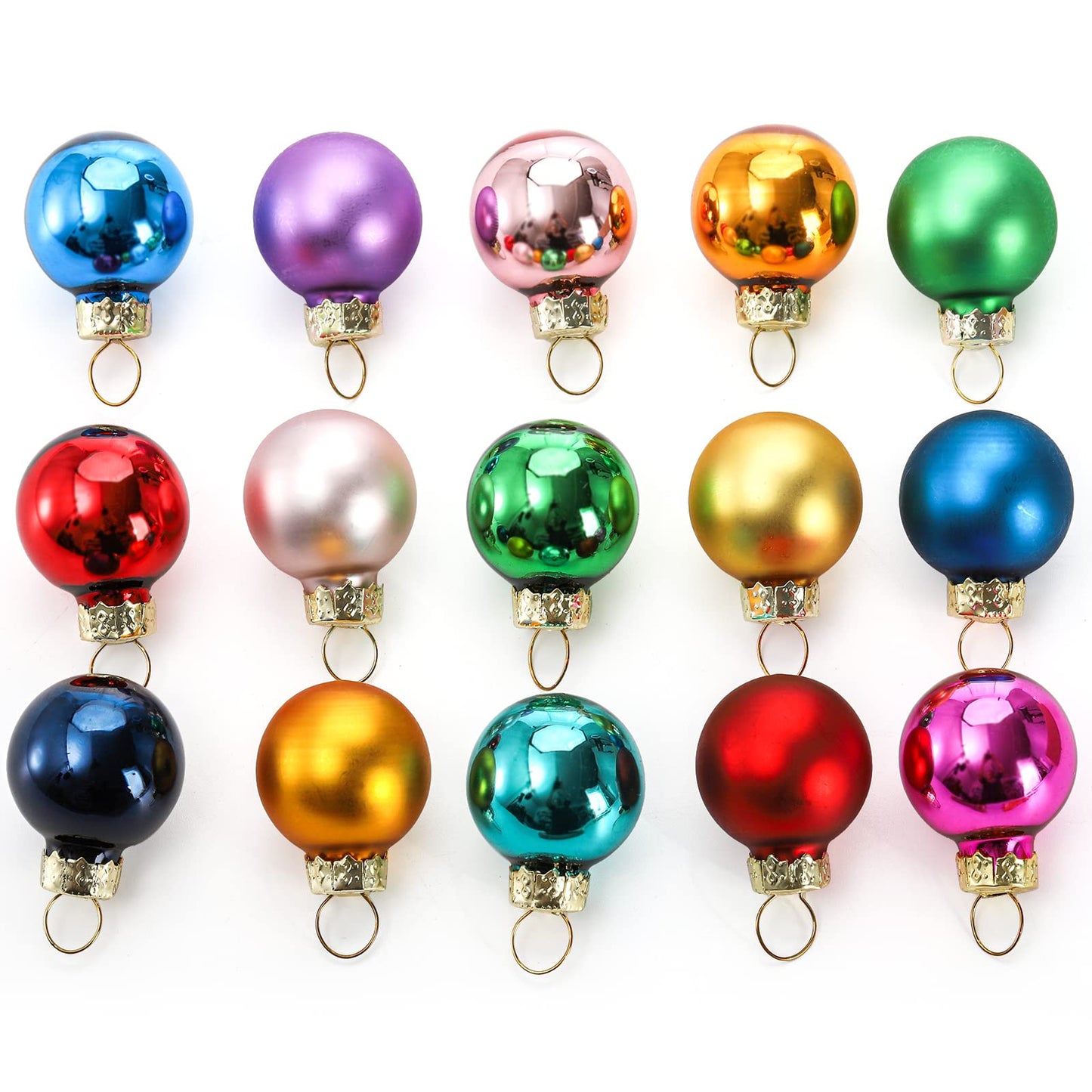 Kingrol 50 Pack 1 Inch Glass Ball Ornaments, Mini Christmas Tree Decorative Balls, Decora Baubles Pendant for Xmas, Wedding, Party, Home Decor