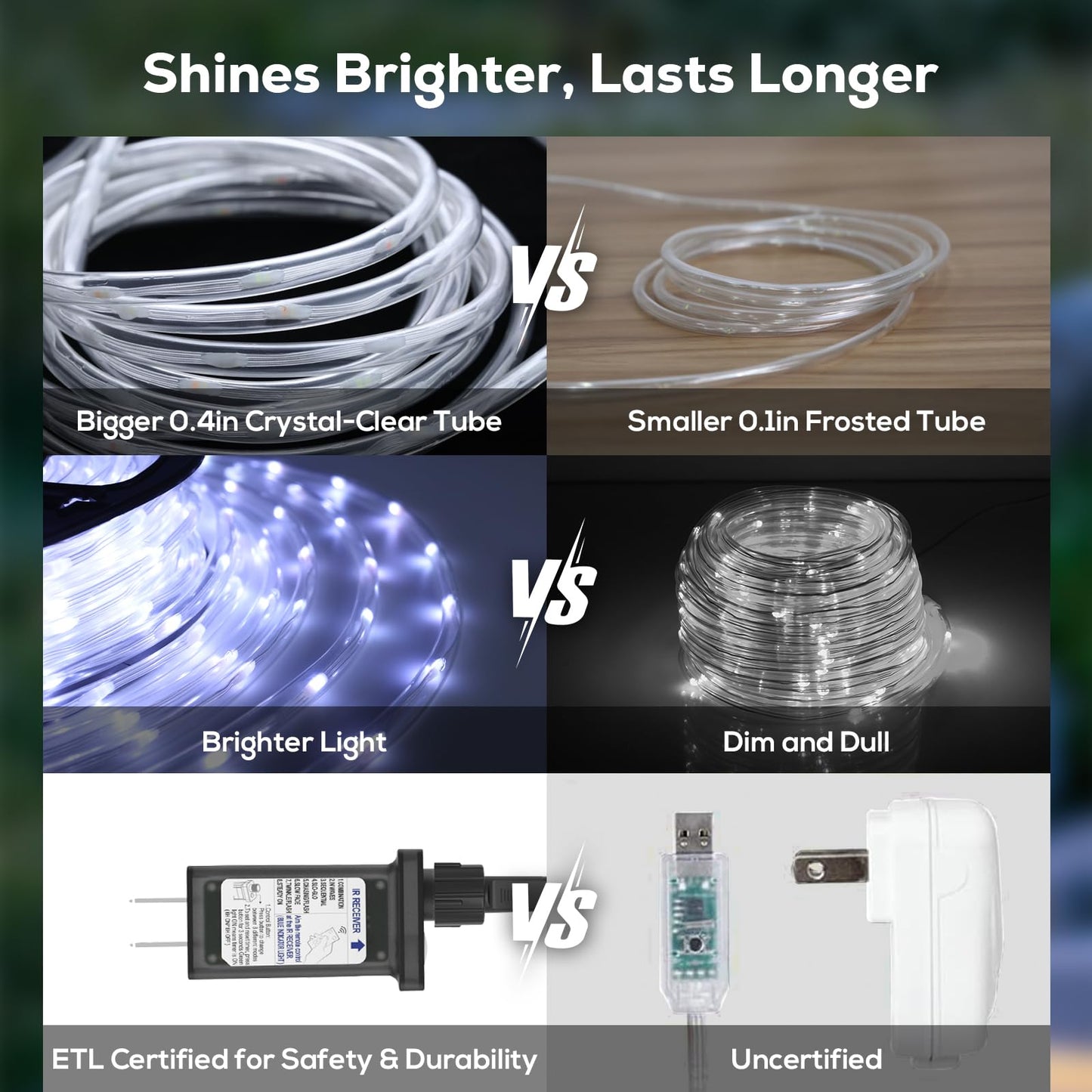 Soiarllt 100Ft 720 LED Rope Lights Outdoor Waterproof with Remote, 8 Modes and 4 Brightness Rope Lights for Outside, Garden, Patio, Pool, Bedroom, Party, Indoor Outdoor Decoration (Cool White)