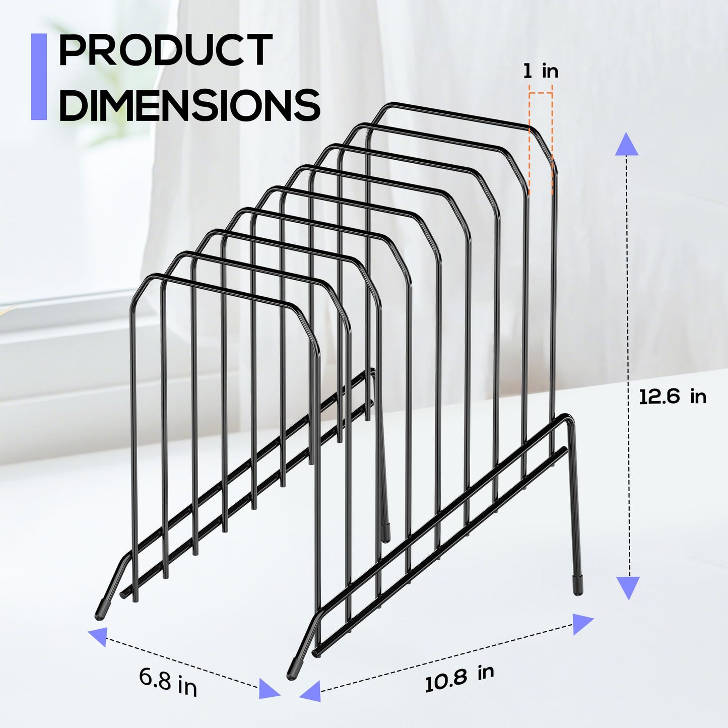 Gawerk Incline Metal Desk Magazine Folder Holder, Sorter Desk File Organizer with 8-Section Vertical Compartments Rack File Organizer for Office, Home, School (2 Pack)