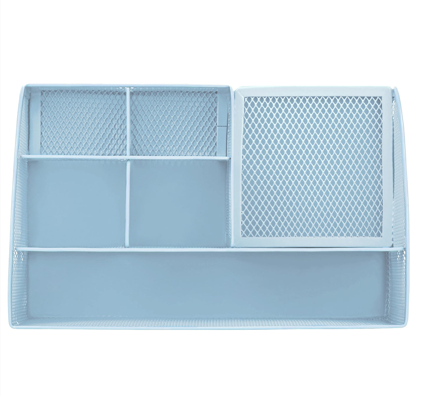 Annova Mesh Desk Organizer Office with 7 Compartments + Drawer/Desk Tidy Candy/Pen Holder/Multifunctional Organizer (New Blue23)