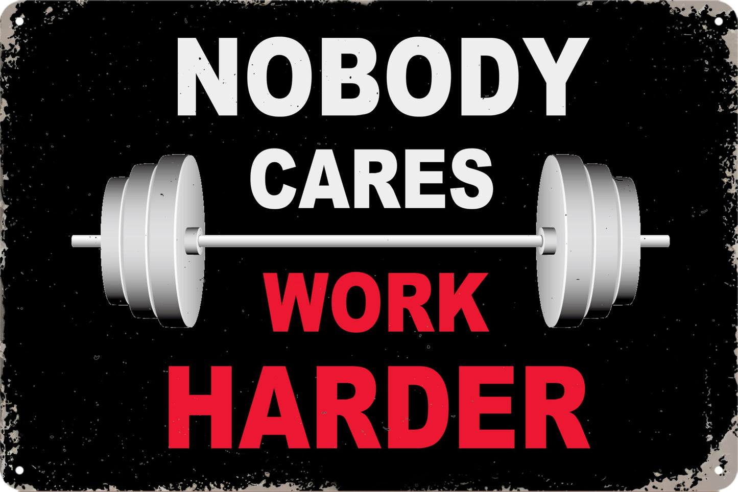 Gym Sign Workout Posters for Home Gym Motivational Wall Art Decor Nobody Cares Work Harder Metal Sign Funny Fitness Poster Garage Tin Signs Weight Room Accessories 8x12 Inch