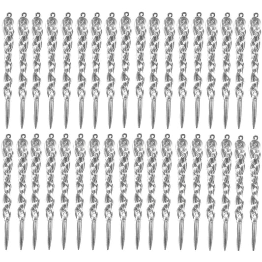 MIAO JIN 48 Pcs Plastic Hanging Icicles Drop Ornament for Christmas Tree Wedding Party Decorations (Transparency)