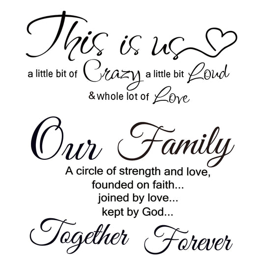 Rotumaty Family Quotes Wall Decals This is Us Wall Decor Vinyl Stickers for Living Room Bedroom Inspirational Art Decorations for Home Office Teen Dorm