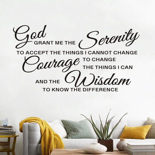 AnFigure Prayer Wall Decor, Inspirational Wall Decals for Living Room Quotes Bathroom Family Christian Bible Verse Faith Biblical Jesus Home Art Decor Vinyl Stickers God Grant Serenity Prayer 21"x11"