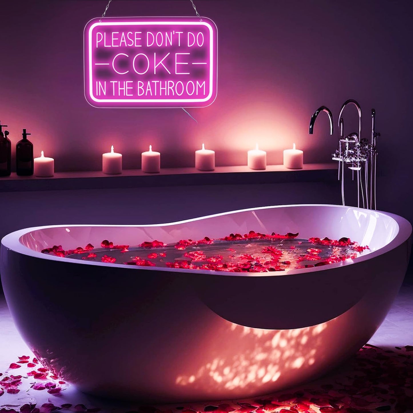 qbanziou Please Don’t Do Coke in the Bathroom Neon Sign for Wall Art，Led Neon Light Decoration of Bathrooms in Bars and Clubs，Restroom、funny bathroom decor，Gifts for Teen Boys