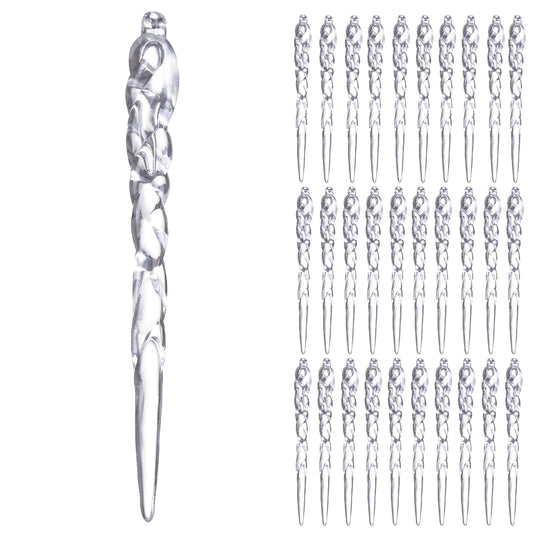 Diahom Christmas Icicle Hanging Ornaments 30pcs 5 Inches Acrylic Xmas Tree Garland Crystal Decorations Wall Window Mantel New Year Holiday Wedding Winter Party Home Decor