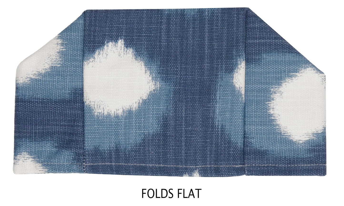 Fabric Tissue Box Cover, Tissue Holder Slipcover, Slips Over Square Cube Cardboard Facial Tissue Boxes -Decorative Blue Polka Dot Cotton Fabric, Made in USA