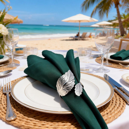 Silver Napkin Rings Set of 12,Shiny Metal Leaf Napkin Ring Silver Napkin Holder for Table Setting Decor,Stylish Rings Fit Holiday Dinner Thanksgiving Christmas Party Decoration Mgrlfbl(Leaves 12)