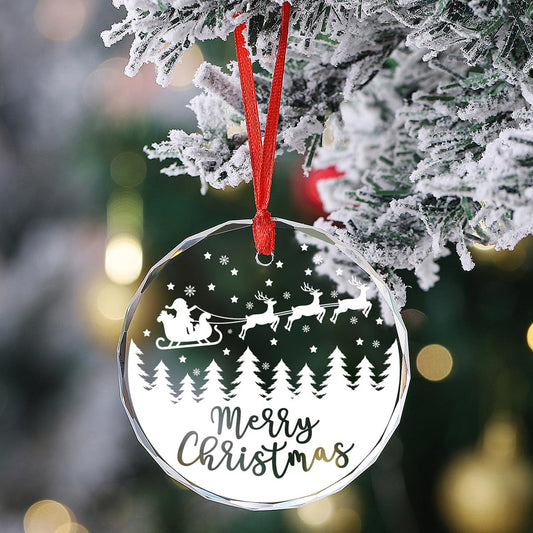 Merry Christmas Tree Ornament Christmas Tree Decoration Glass Hanging Ornament Shiny Decor Ornament Decoration for Christmas Tree Home Decor Xmas Gifts 03