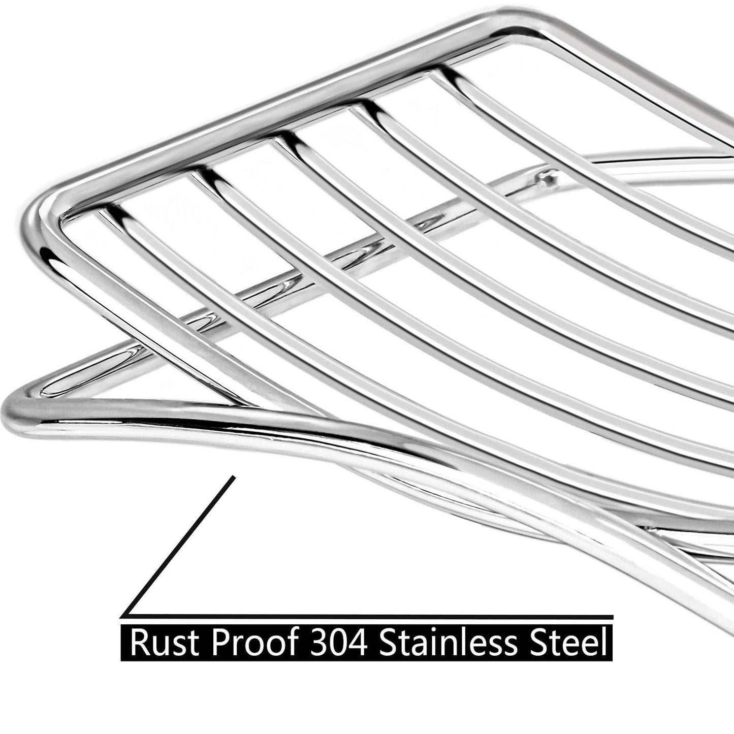 GUUKAR Soap Dish Stainless Steel Bar Soap Holder for Shower Bathroom, Self-draining Soap Dishes Sponge Holder for Kitchen Sink, Easy Cleaning Quick Dry(Soap Saver Not Included)