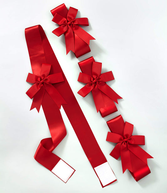 The Lakeside Collection Holiday Ribbons - Red, Polyester, Traditional, Christmas, Wedding, Birthday, New Year, Solid, 88" L x 3" W, 4 Count