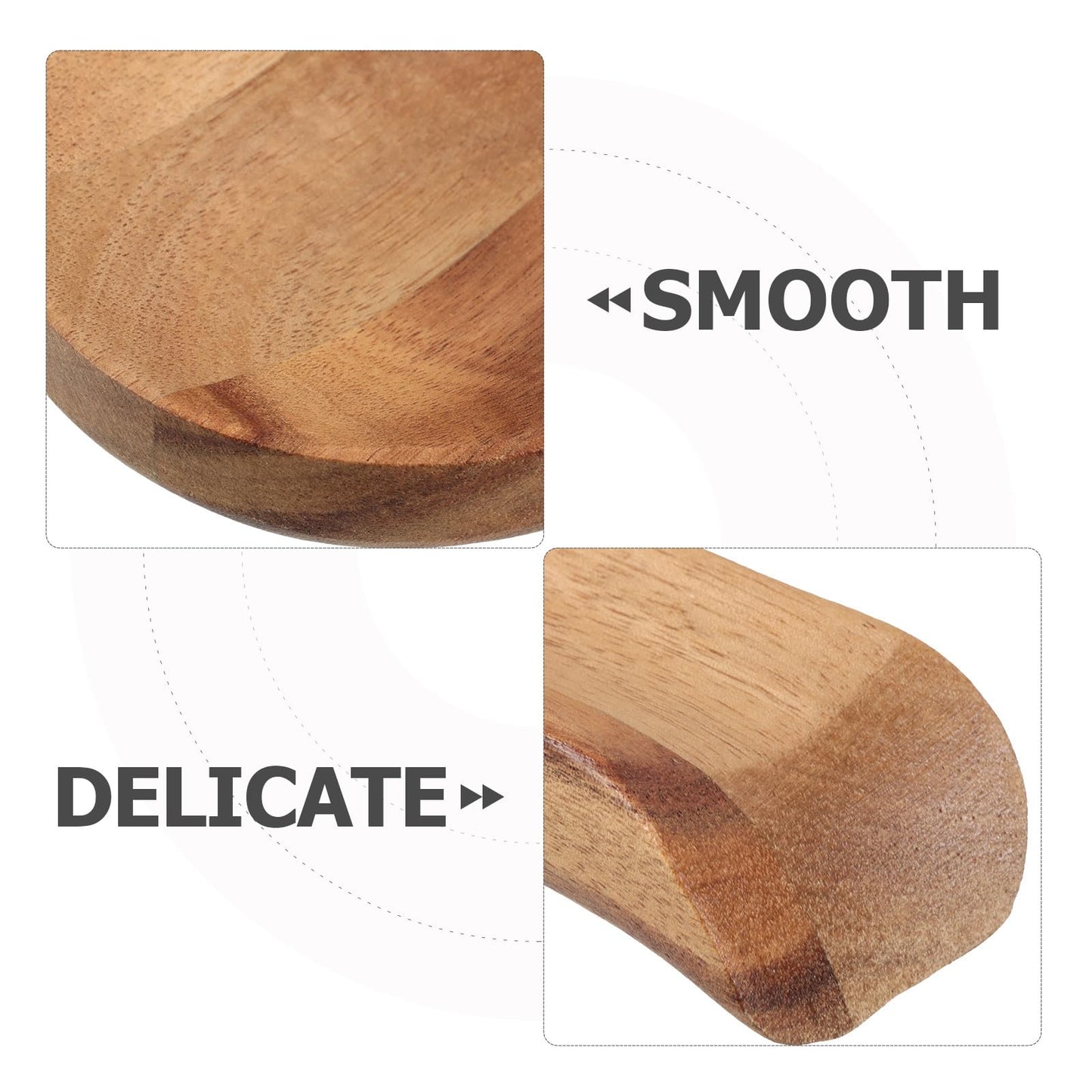 BIUDECO Wooden Spoon Rest for Kitchen Counter, Small Acacia Wood Utensil Holder with 17x9x2cm Size, Decorative Spoon and Spatula Rest for Stove Top and Dining Table Use