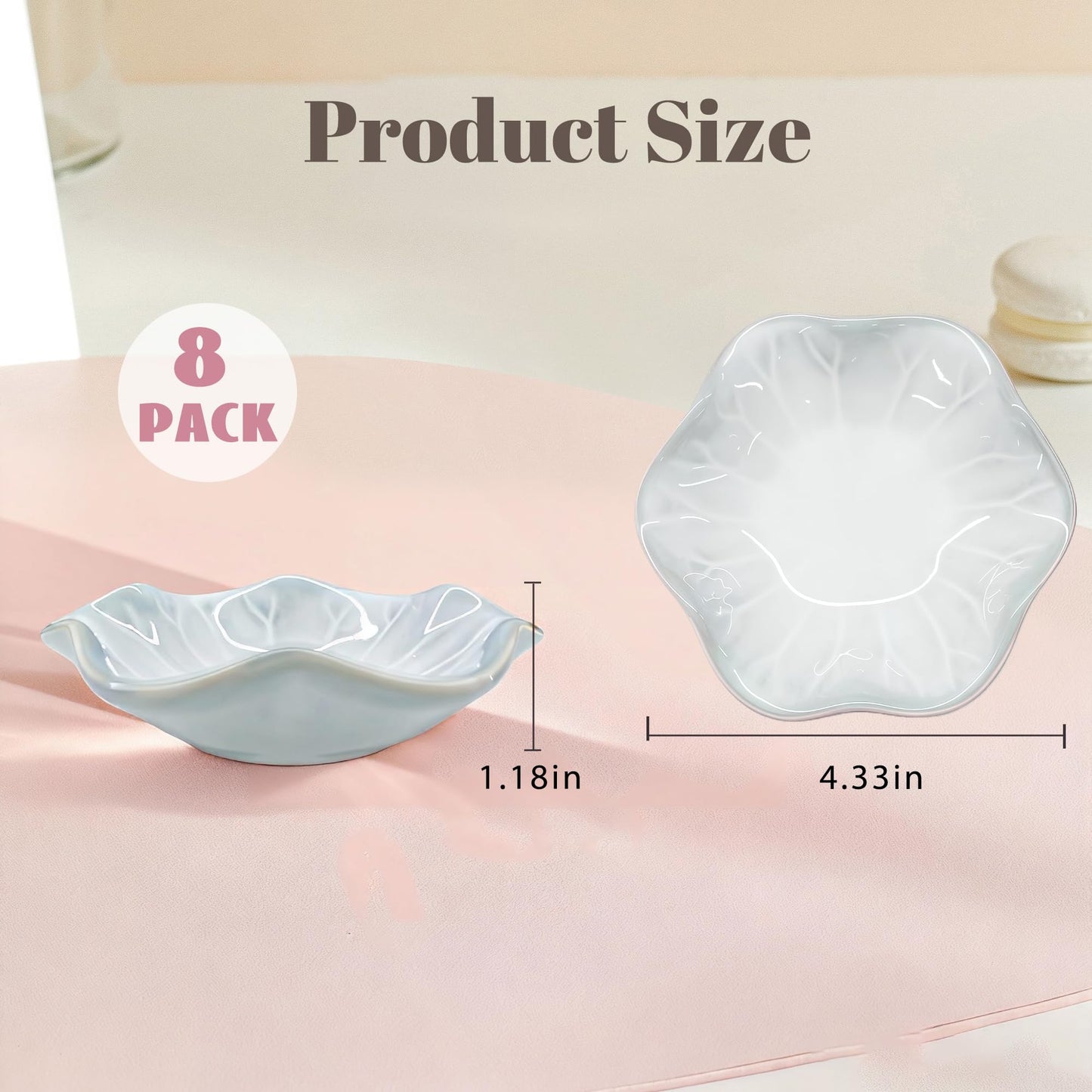 AmaCielo Ceramic Jewelry Tray, Ring Dish, Key Bowl Ceramic Tray 4.33 Inch, Ttrinket Dish Jewelry Dish, Desktop Decoration, Gifts for Mother Girlfriend Daughter,Mother's Day Gift (1Pcs-Lotus Leaf)