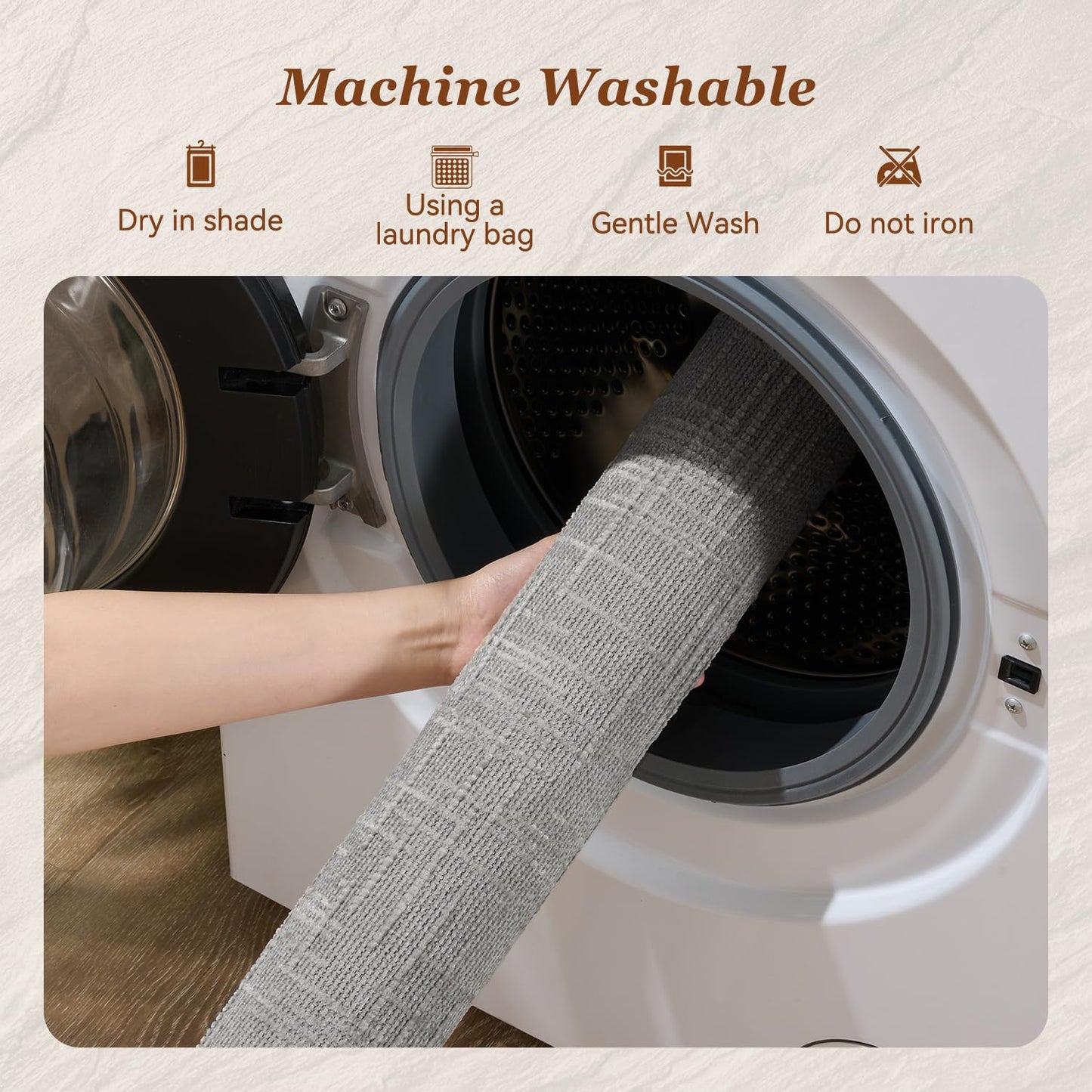 AMOAMI Bath Mat Non Slip Super Absorbent Quick Dry Bath Mats for Bathroom Floor Rubber Backing Washable Bathroom Rugs Modern Woven Jacquard Mat, Beside Tub Bath Rugs, 17" x 24", LightGrey