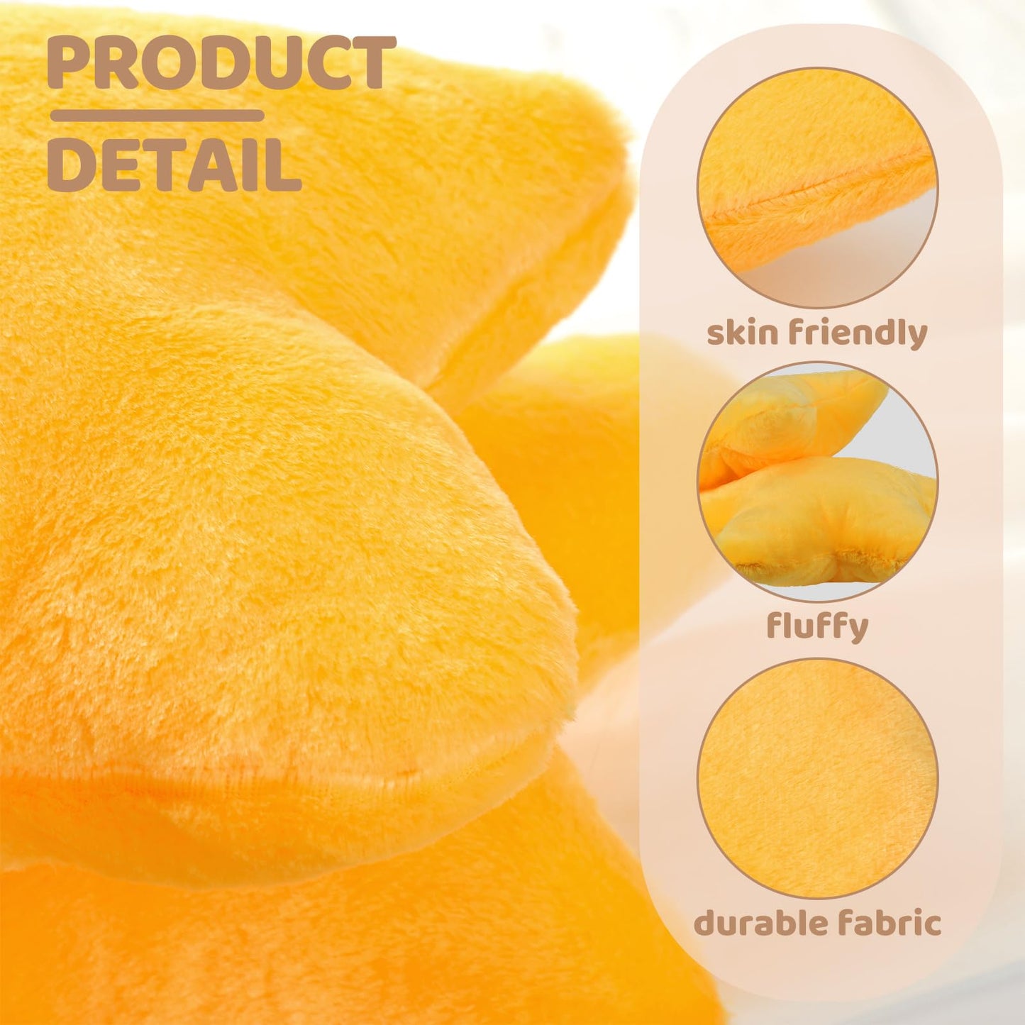 Sumind 2 Pcs 15.7 Inch Yellow Star Pillow Decorative Throw Pillow Cute Plush Star Pillows Aesthetic 3D Throw Stuffed Cushion Decorative Room Decor for Bedroom Sofa Chair