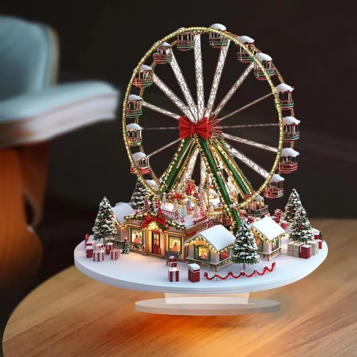 Christmas Ferris Wheel Acrylic Desktop Decoration, Suitable for Home Décor in Living Room or Office. Idea Gift Choice: Halloween, Christmas, Birthday, Anniversary, Valentine's Day, Celebrations