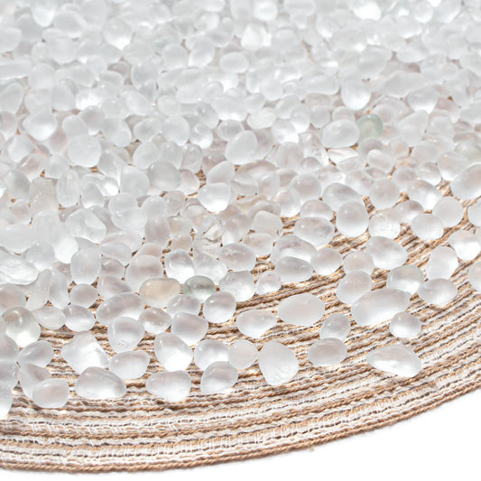 Keedolla 0.5 Lb White Frosted Sea Glass Stones Fish Tank Rocks Gravel Aquarium Glass Pebbles Marbles Gemstones for Vase Fillers, DIY Crafts, and Home Decor