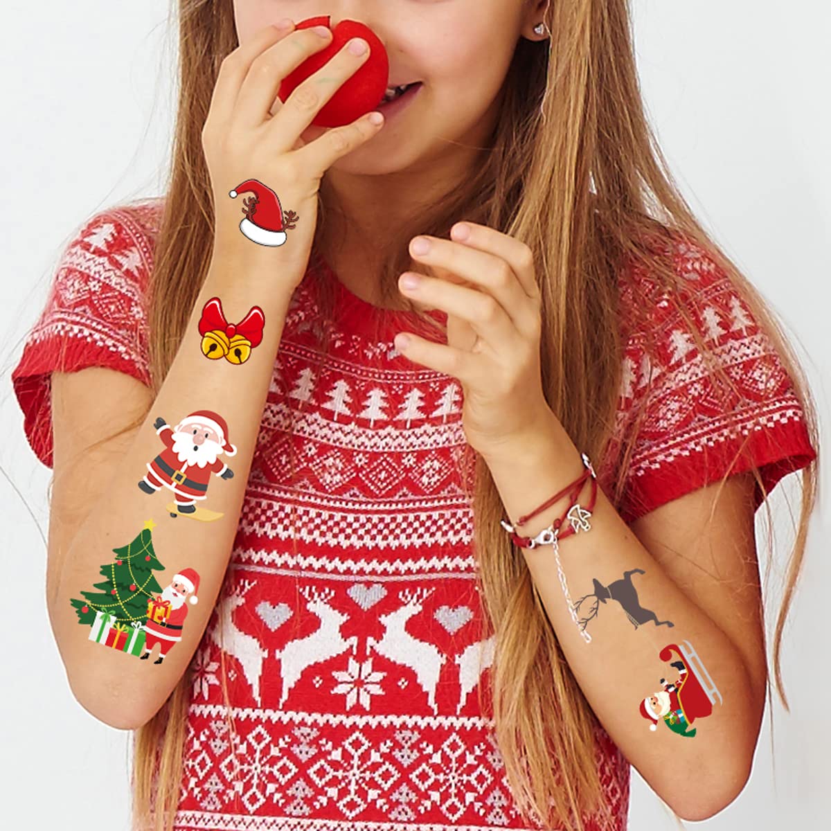 Awinmay Christmas Temporary Tattoos for Kids Stocking Stuffers and Gifts - 240 Pieces Christmas Fake Tattoo stickers for Boys and Girls,Christmas Party Favor Xmas Holiday Decorations Supplies 16 Sheet