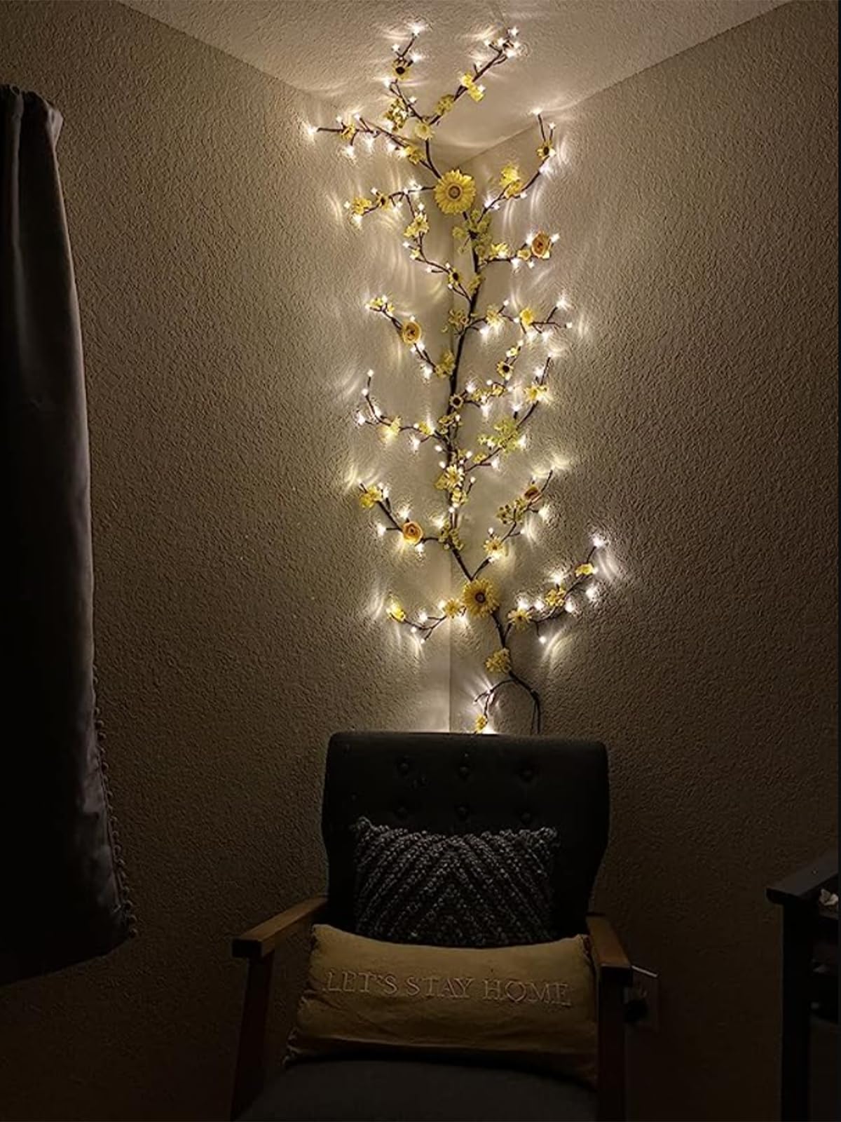 Lituplife Lighted Willow Vine with Remote Control On/Off Timmer Dim,7.5Ft Christmas Swags Decorations Artificial Branches with 144LEDs Enchanted Vine Lights(Plug in) for Walls Bedroom Décor(1PCS)