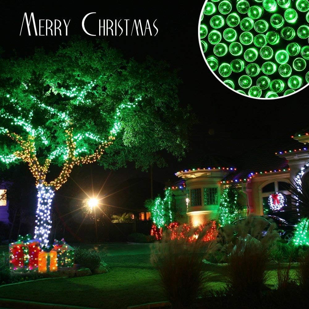 Joomer Green Solar String Lights, 39FT 100LED Waterproof Outdoor Lights with 8 Modes Twinkle Fairy Light for Garden, Patio, Yard, Tree, Christmas St. Patrick's Day Decor