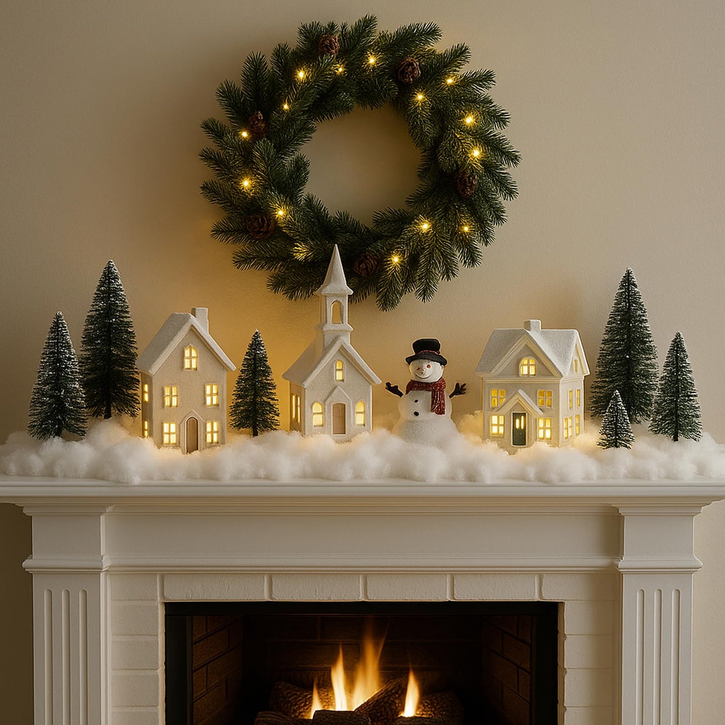 Christmas Fake Snow Decor, Fluffy Artificial Snow Fake Snow Decoration, Flame Resistant Indoor Cotton Snow Blanket for Xmas Village, Nativity, Xmas Tree, Crafts, Photo Prop, Xmas Decorations (5.6OZ)
