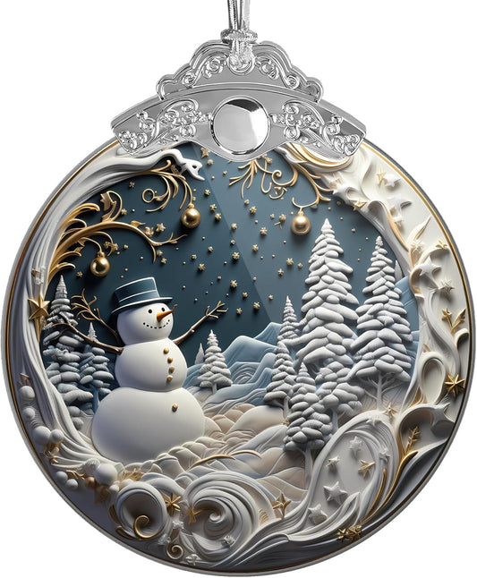 Christmas Ornaments 2025, Snowman, Unique Christmast Ornaments 4 Inch Acrylic Ornament Art, Holiday Decoration, Car Interiors Decors, Christmas Decorations