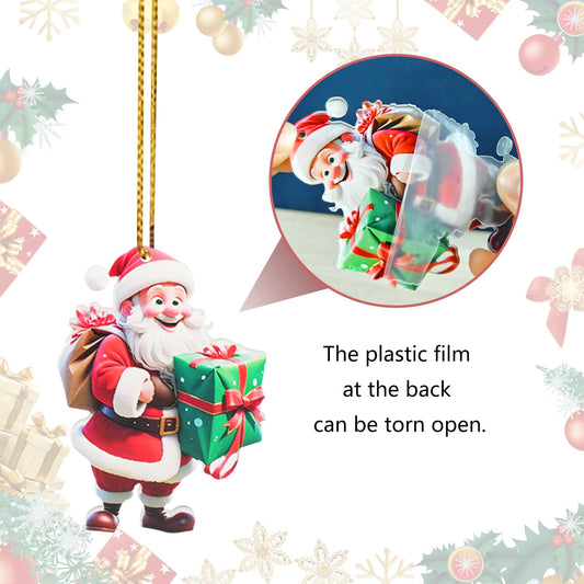 Santa Claus Ornaments 2025 Decoration Hanging Ornament, Acrylic Hanging Holiday Ornament Christmas Tree, Hanging Ornaments Christmas Decor Holiday Party Gifts (Santa Claus C)