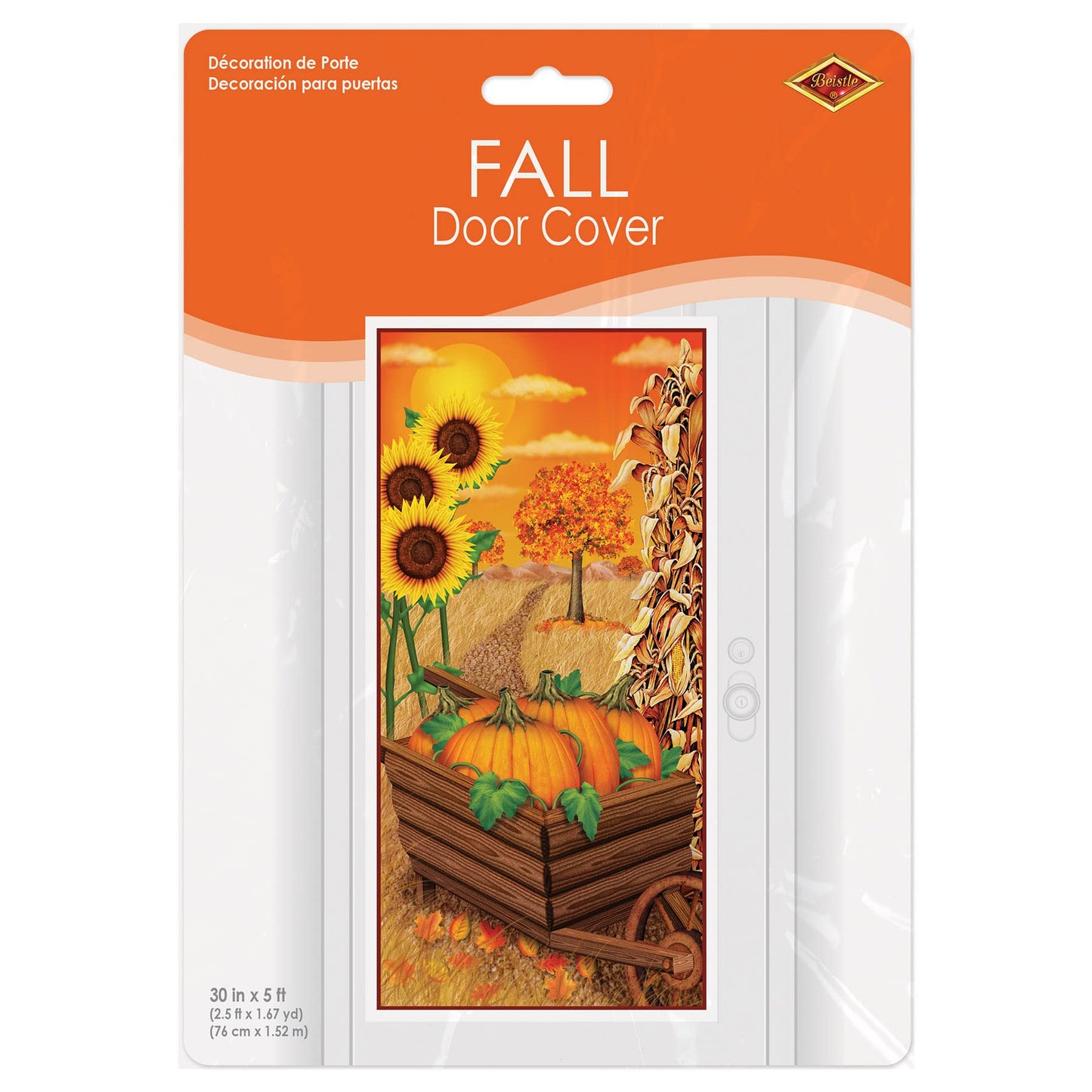 Beistle 1-Pack Decorative Fall Door Cover, 30-Inch by 5-Feet