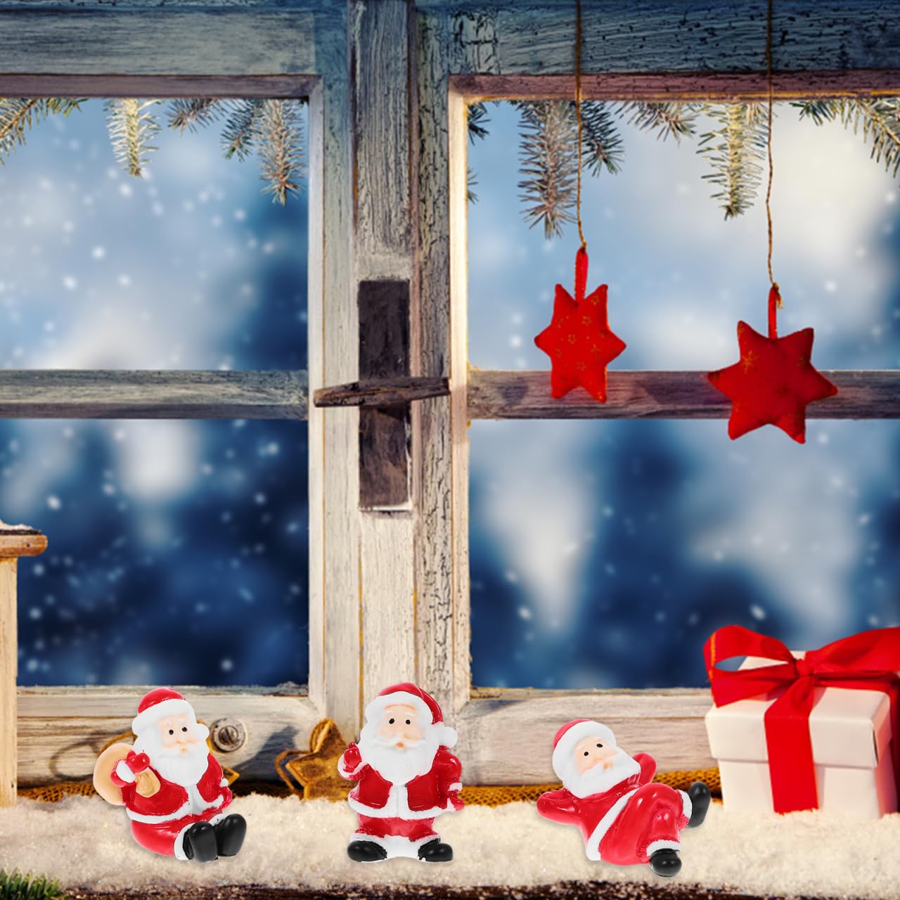 IMIKEYA 12pcs Christmas Santa Claus: Miniatures Santa Figurines Mini Christmas Figurines Landscape Decorations for Xmas Home Table Decor