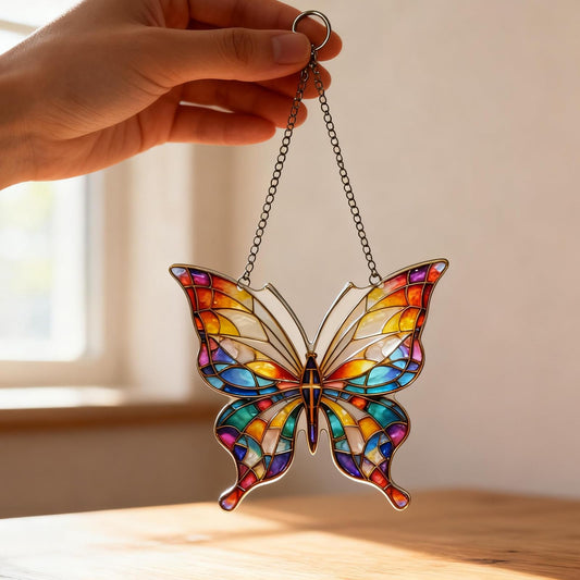 Butterfly Decorations Gifts for Women, Inspirational Acrylic Ornament with Story Card, Rainbow Suncatcher Window Hanging Decor, Meaningful Birthday, Christmas 2025