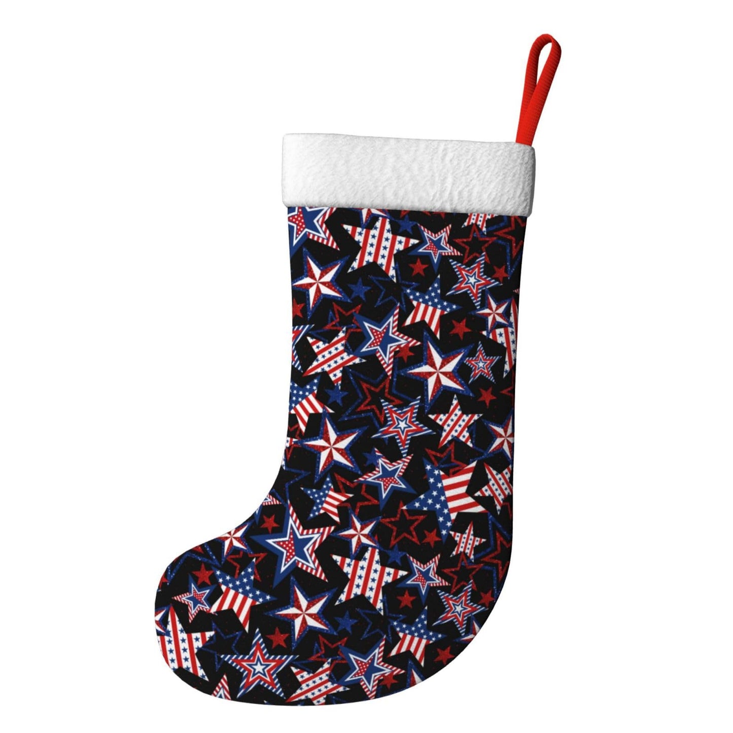 Odfovowo American Patriotics Christmas Stockings, 17.7 Inches Xmas Stockings Fireplace Hanging Socks Ornaments for Family Holiday Party Decorations Gifts