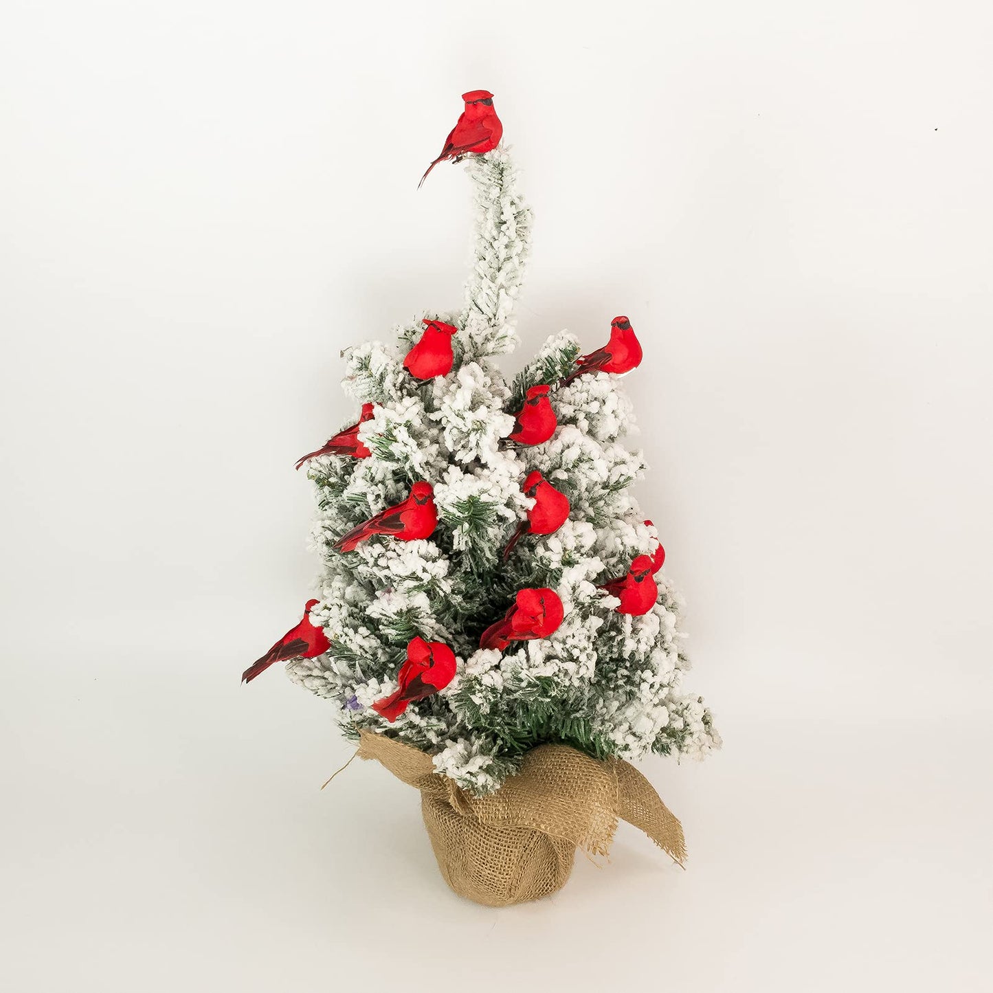 Berfutall-Cardinal Clip On Christmas Tree Ornament Decorations - Red Feathers Set of 12 Pieces Each is 2.8" Lon(A)