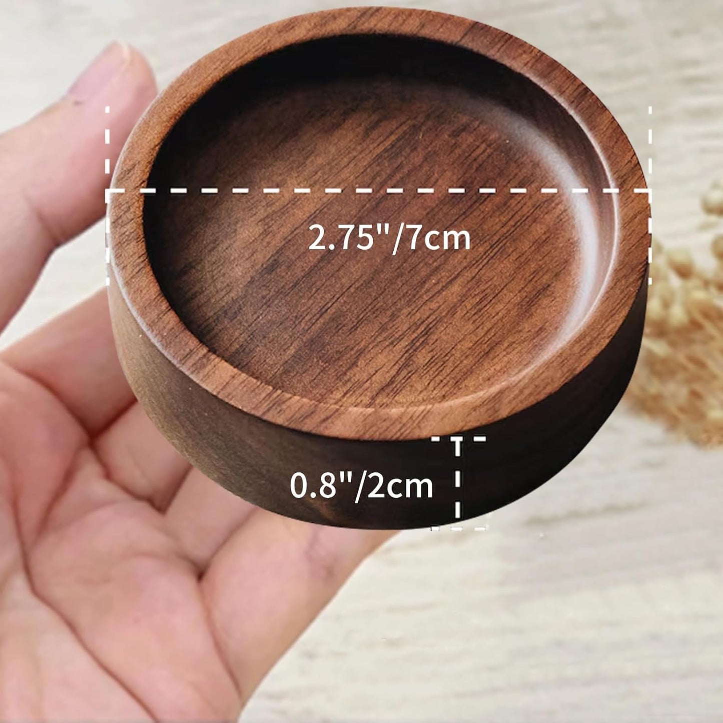 DoneOne Custom Round Wood Ring Dish, Engagement & Wedding Ring Holder, Personalized for Newlyweds