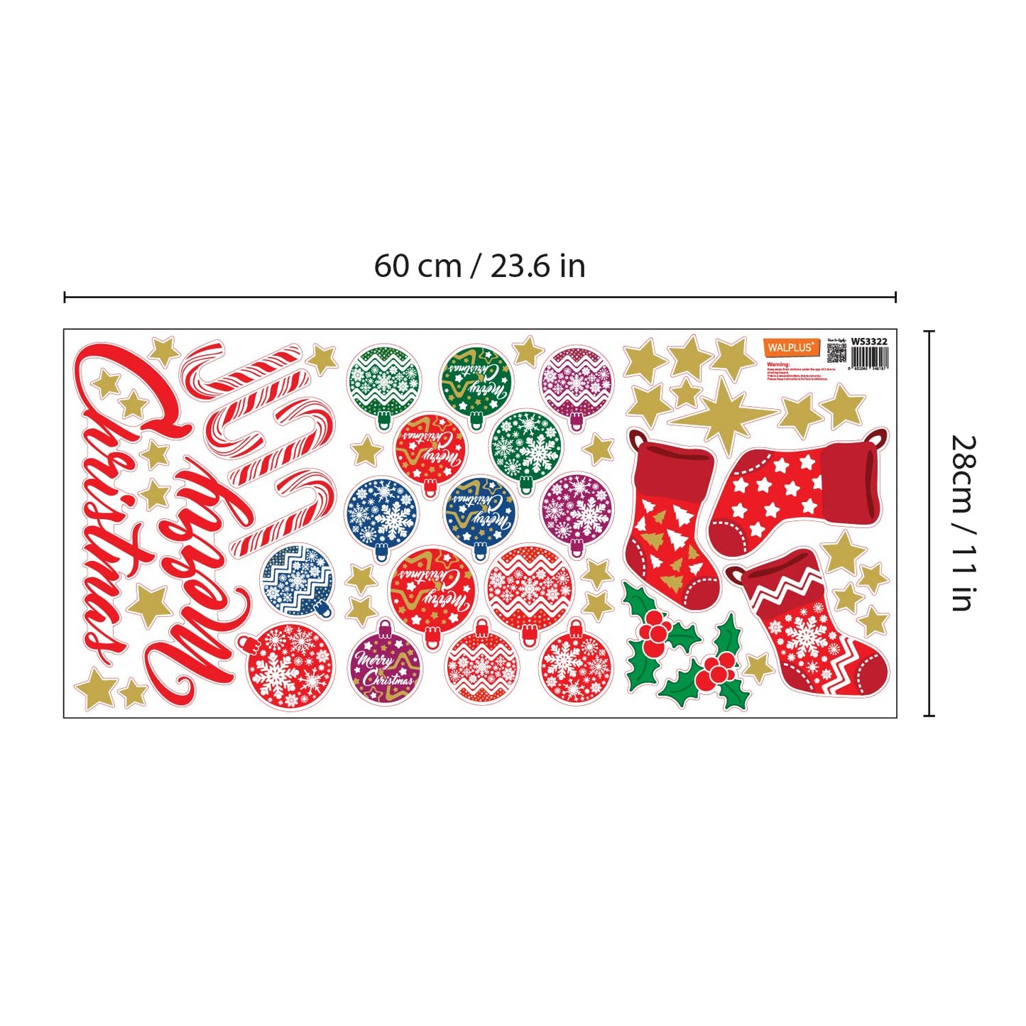 Christmas Decorations Clearance for Home, Indoor, Wall Stickers " Merry Christmas Decor" Wall Murals Decals Living Room Children Nursery Restaurant Cafe Hotel Home Decor (Merry Christmas Decor)