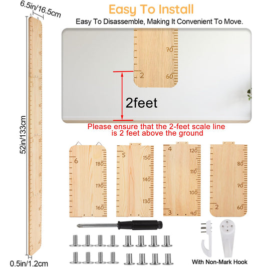 Growth Chart for Wall Wooden Height Chart for Kids Unicorn Castle Height Measurement for Wall Kids Height Wall Chart Kids Room Nursery Wall Decor