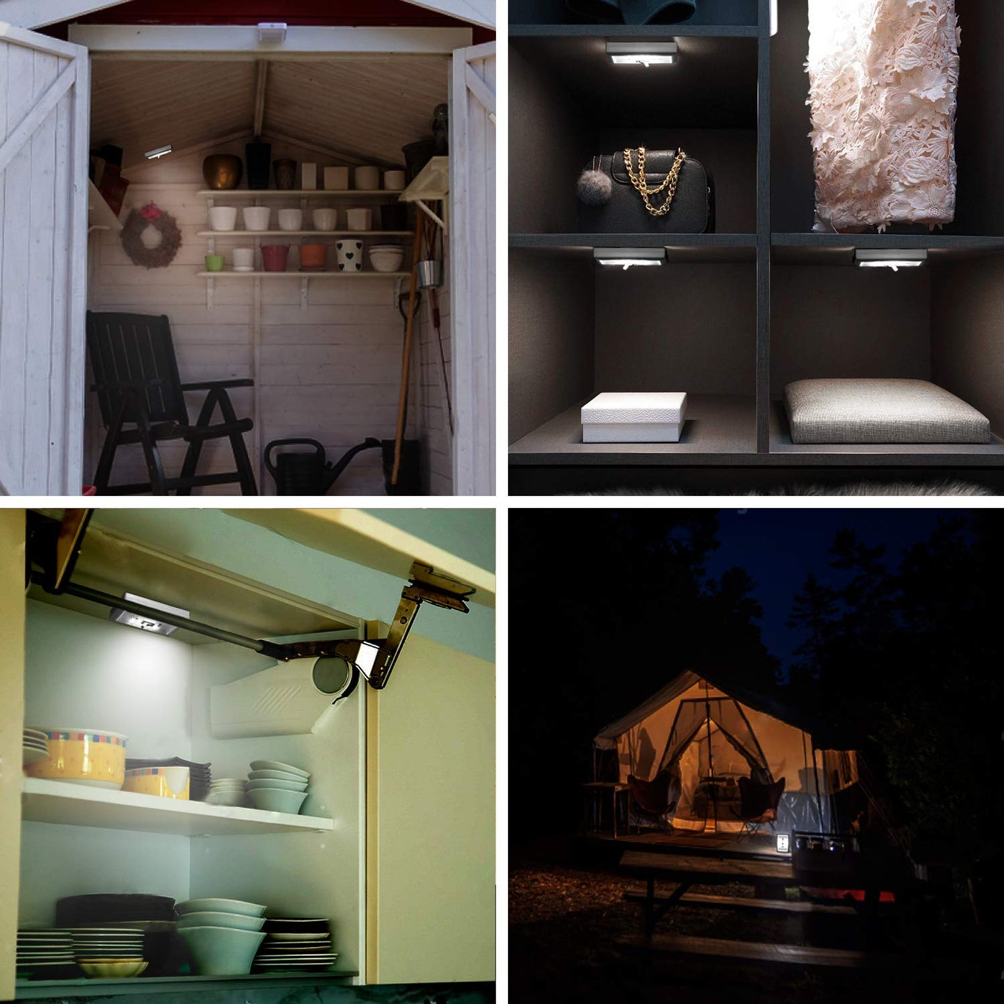 Lzonunl Closet Light, Battery Operated Tap Light, Super Bright Switchlight, Stick On Light Wall Mount Under Cabinet Lighting, Push Night Light for Cupboard, Shed, Basements(4 Pack)