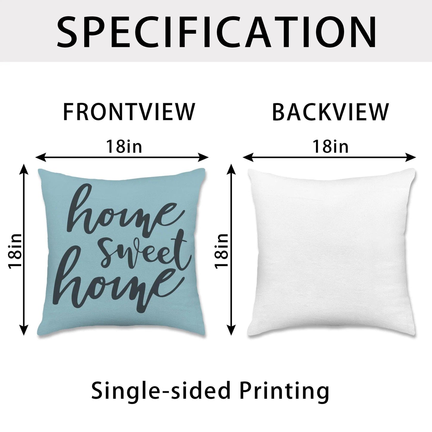 Hexagram Outdoor Throw Pillow Covers 18x18 Set of 4, Decorative Geometric Modern Boho Blue Pillow Covers, Home Sweet Home Farmhouse Cushion Case for Couch Sofa Indoor Bedroom Decor(No Insert)