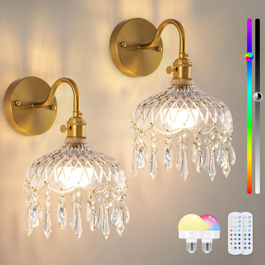 Rnzziw Vintage Battery Operated Wireless Wall Sconces, Rechargeable Battery Antique Brass Wall Lights,Luxury Corridor Lamp with Remote for Dining Room Hallway Living Room, Set of Two