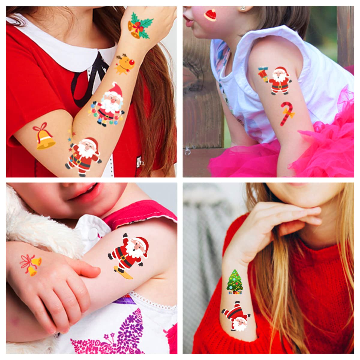 Awinmay Christmas Temporary Tattoos for Kids Stocking Stuffers and Gifts - 240 Pieces Christmas Fake Tattoo stickers for Boys and Girls,Christmas Party Favor Xmas Holiday Decorations Supplies 16 Sheet