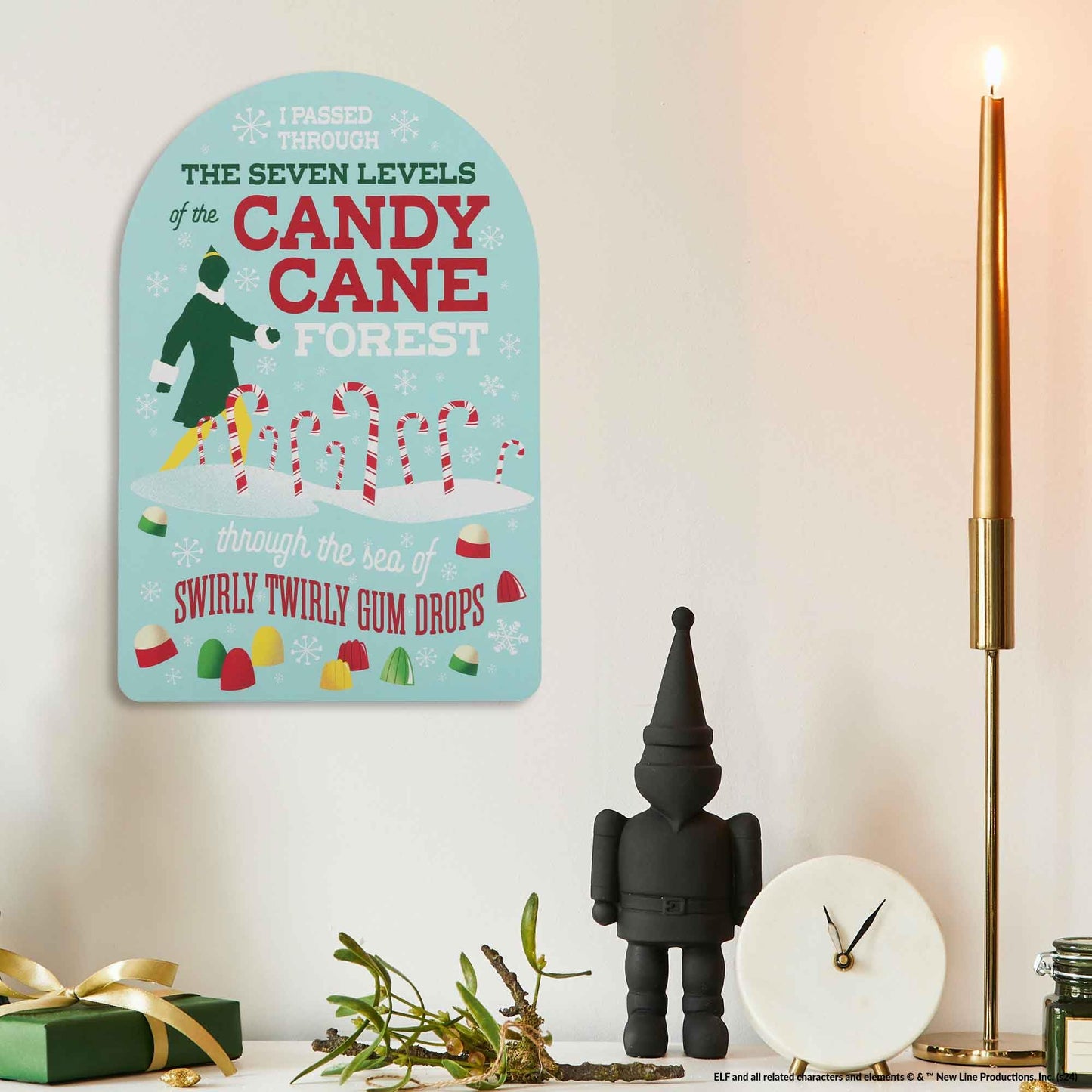 Elf Movie Seven Levels of the Candy Cane Forest Wood Wall Decor - Fun Elf Christmas Decoration for Home