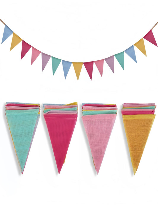 Luvilly 12pcs Colorful Pennant Banner,13ft Rainbow Triangle Flags Garland Birthday Flags, Festive Decoration for Classroom Graduation Spring Easter/Wedding