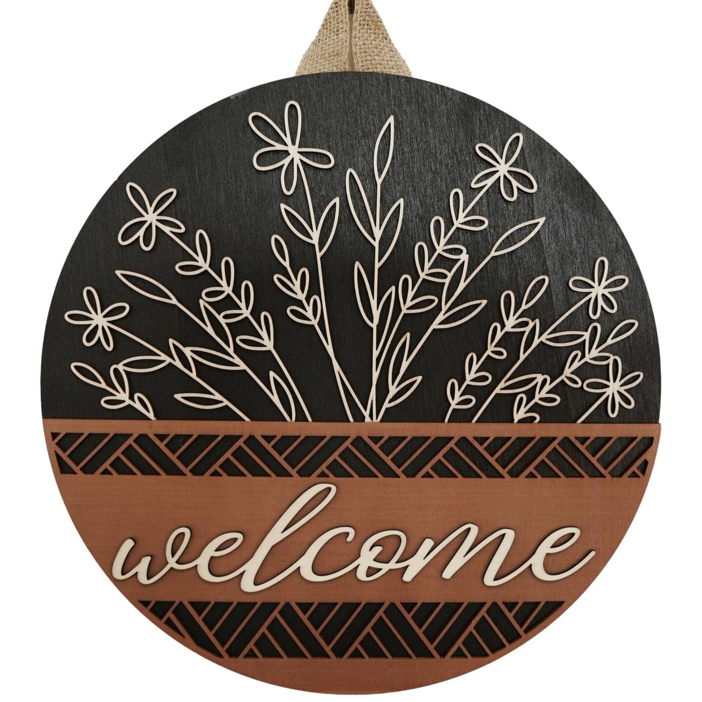 Dayeorin 3D Welcome Sign Wreaths for Front Door,House Warming Gifts New Home,Modern Farmhouse Decor Spring Wreath for Summer Fall Winter All Seasons Holiday Outdoor