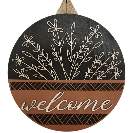 Dayeorin 3D Welcome Sign Wreaths for Front Door,House Warming Gifts New Home,Modern Farmhouse Decor Spring Wreath for Summer Fall Winter All Seasons Holiday Outdoor