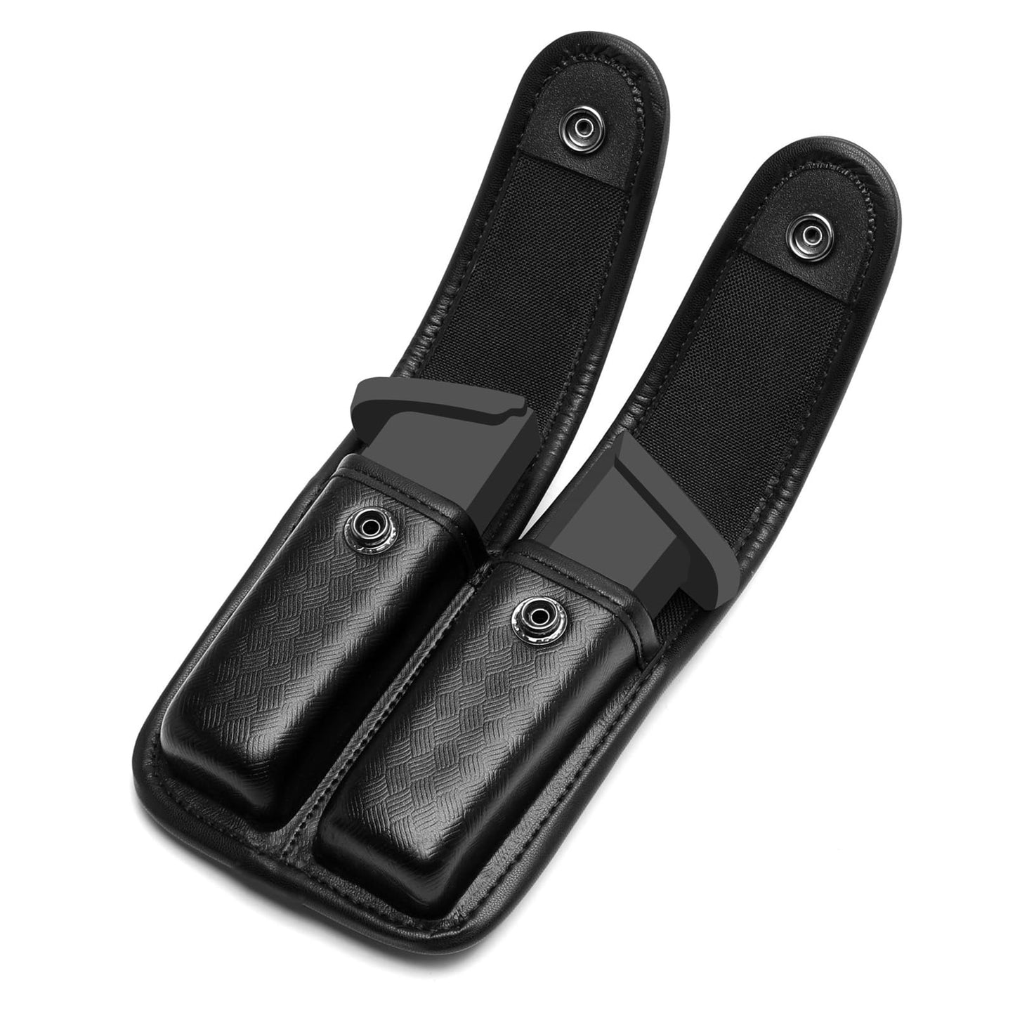 TACNEX Double Magazine Pouch for Duty Belt Pistol Mag MOLLE Holster Basket Weave Mag Holder Handgun OWB Mag Carrier Compatible w/ .380, 9mm & 40 Cal Police Law Enforcement Security Gear Accessories