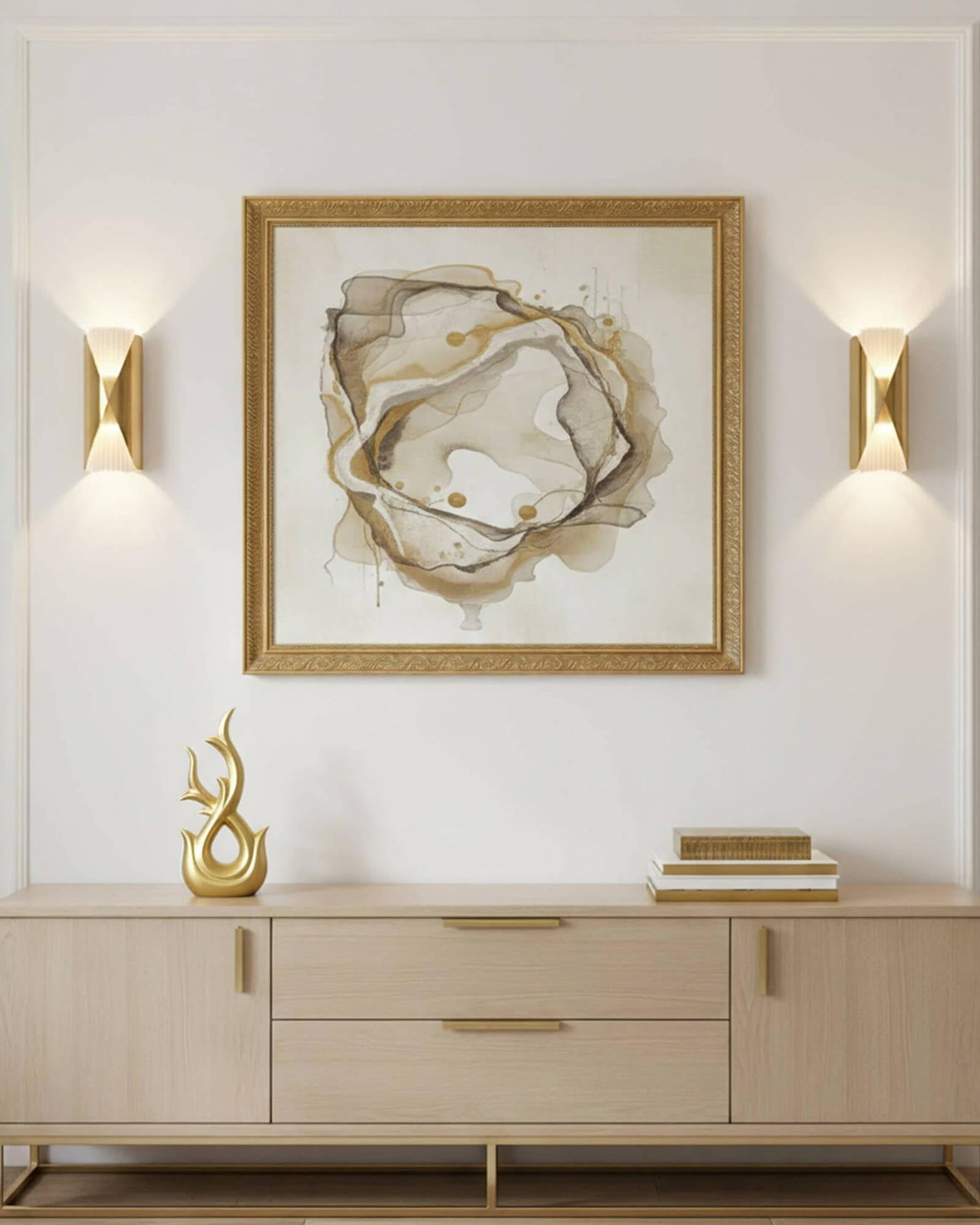 Brillantreal Gold Abstract Art Resin Tree Branch Statue - 12 Inch Luxury Decorative Sculpture for Living Room, Dining Table, Bookshelf & Office Decor